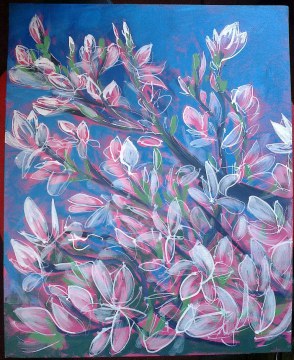 Magnolia - acrylic on canvas board.