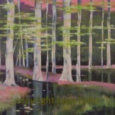 silver birches - acrylic on canvas board. SOLD