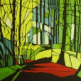Abbots Wood path - Acrylic on Board. FOR SALE, framed